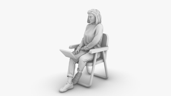 mujer computadora arquitectura Bosquejo maqueta miniatura figurilla humano posando personaje imprimible personas diorama figura 3dprint arquitectónico modelo terrario jardín 3d print model - Mito3D