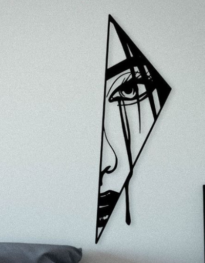 kadın ağlama göz duvar sanat ev merak etmek metal dekor creality vücut süs dekorasyon k1 3d print model - Mito3D