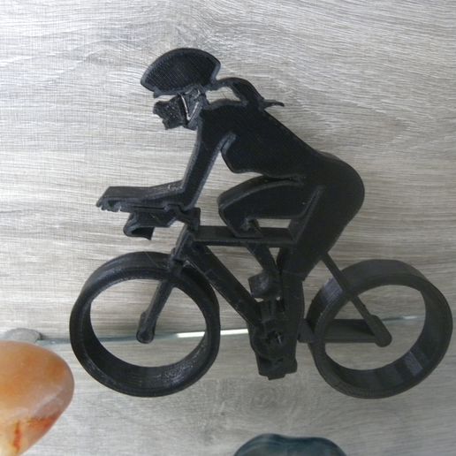 woman cyclist bike cycling sport track 3D print model - Mito3D