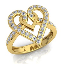 femme bague en diamant modèle 3d d'impression bijoux enagement-rng de l'anneau 3d print model - Mito3D