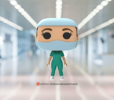 donna medico funko pop v2 posa stampa personalizzato 3d print model - Mito3D