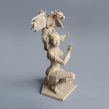 la mujer dragón art daenerys figureine estatuilla guerrero elf dragón-chica targaryen 3d print model - Mito3D