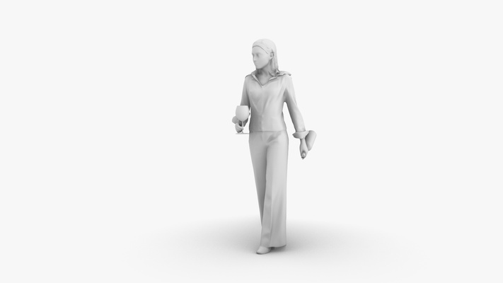 donna potabile vino modello maquette miniatura figurina umano in posa carattere stampabile diorama figura 3dprint architettonico architettura terrario miniature bevanda 3d print model - Mito3D