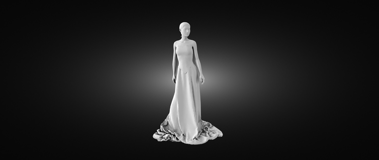 femme soirée robe figure Robe 3d impression stl buste accessoires décoration meubles 3d print model - Mito3D