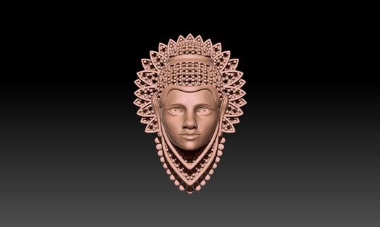 woman face necklace Jewelry 3d print model - Mito3D