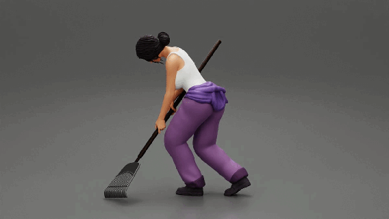 woman farmer working field rake Various 164scale 164photography diorama164scale 164scalediecast girl body character human female sculpture decor diorama figure people print 3d print model - Mito3D