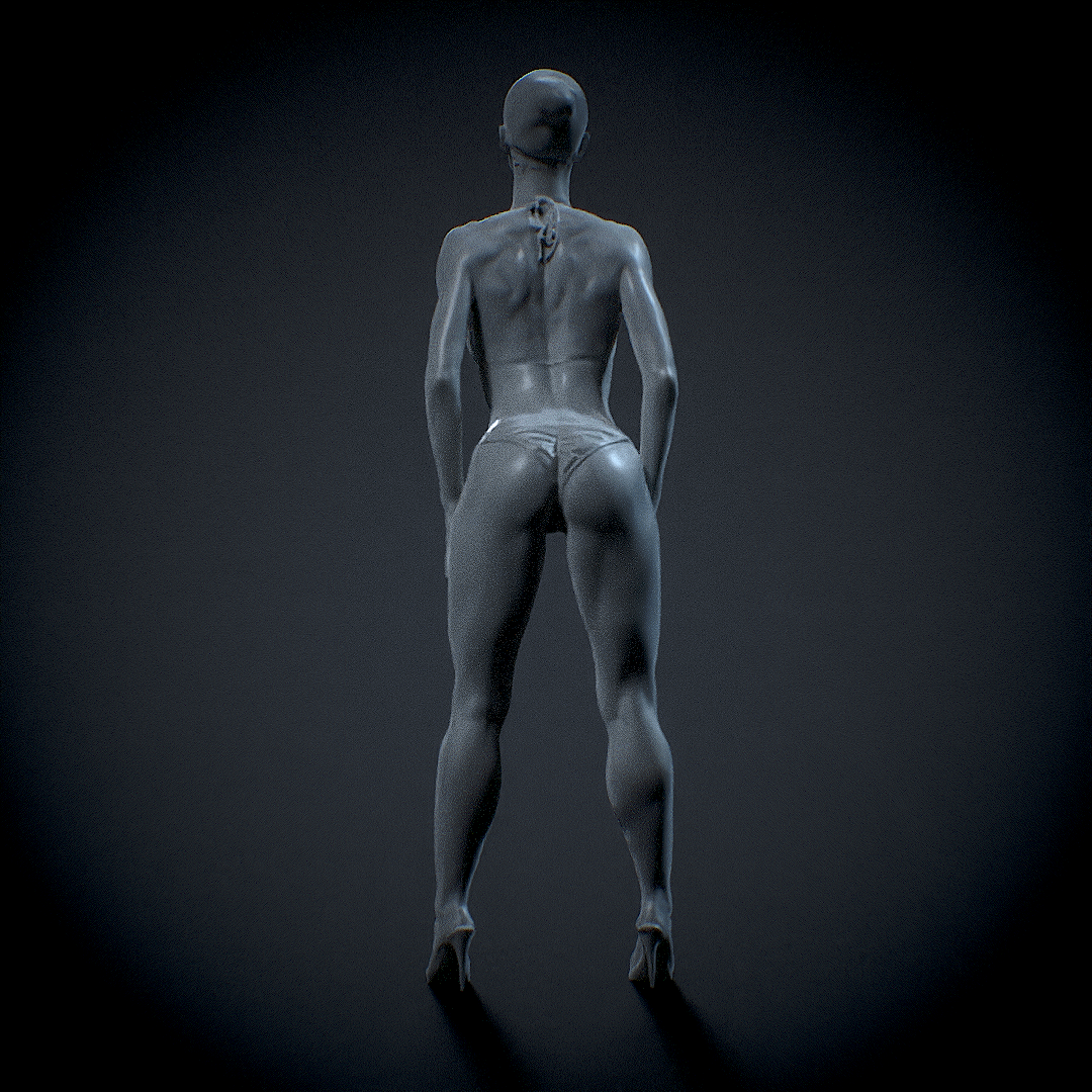 femme femelle corps anatomie 2 pose 3D print model - Mito3D