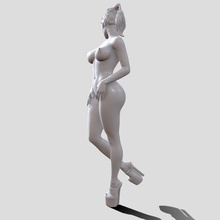 woman figure female girl body legs character pretty human hairstyle printable statue sculpture figurine miniature heels model platform pose stand 3d print model - Mito3D