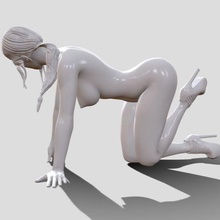 mujer figura vestido desvestido hembra niña cuerpo piernas personaje bonita humano peinado imprimible estatua escultura figurilla miniatura pose modelo 3d print model - Mito3D