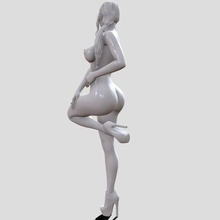 donna figura vestito nudo femmina ragazza corpo gambe carattere bella umano acconciatura stampabile statua scultura figurina miniatura modello posa In piedi tacco stoffa coda cavallo 3d print model - Mito3D
