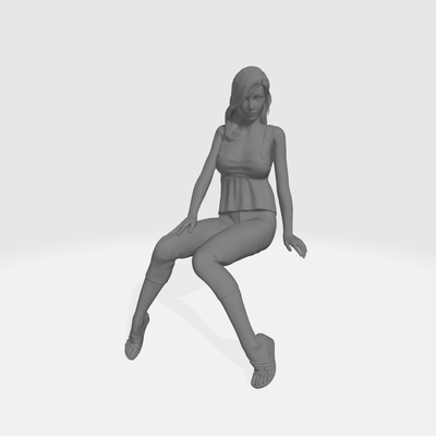 woman figure sitting 1 64 3d print model - Mito3D