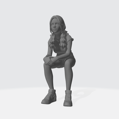 woman figure sitting hand in 1 64 3d print model - Mito3D