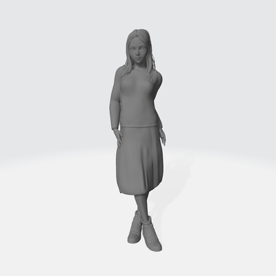 woman figure standing crossing legs 1 64 3d print model - Mito3D