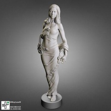 woman flower hand art design classic statue sculpt 3dprint female pose decor 3d print model - Mito3D