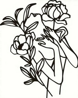 femme fleurs 1 art mur tatouage Humain 3d print model - Mito3D
