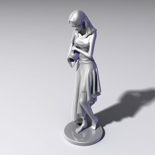 Kadın Çeşme heykel mimari poli Sanat yazdırılabilir model 3D print model - Mito3D