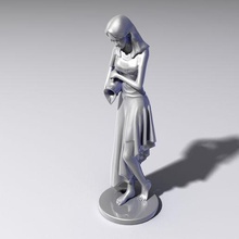 Frau Brunnen Statue Architektur poly Kunst druckbar Modell 3d print model - Mito3D