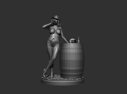 femme bandit noir libre 3dmodel 3dmodeling zbrush art tommygun figurines 3dprinting 3dmodels 3d print model - Mito3D