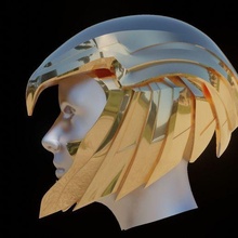 mujer dorado águila casco cosplay 3d impresión modelo Moda 1984 dc stl obj licuadora armadura halcón breve corsé súper héroe niña 3d print model - Mito3D