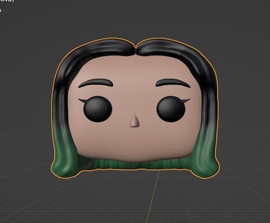 mulher verde cabelo funko pop personalizadas 3d print model - Mito3D