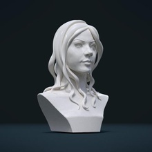 mulher chefe de penteado a arte humanos do busto garota moda beleza manequim 3d print model - Mito3D
