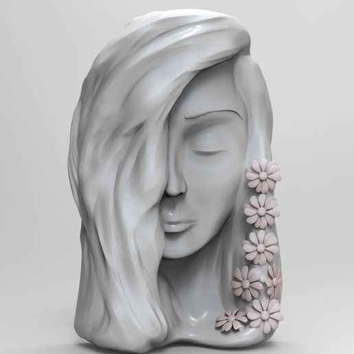 mulher cabeça escultura 3d 3D print model - Mito3D