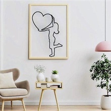 woman heart 2d wallart decoration decor 3d print model - Mito3D