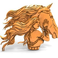 mulher cavalo bas relief arte cnc roteador 3d print model - Mito3D