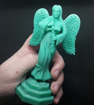 mujer guardián 3dprint 3dprinted 3dmodel 3d fantasía magia fdm sla resina fotopolímero santo jesús espada ángel 3d print model - Mito3D