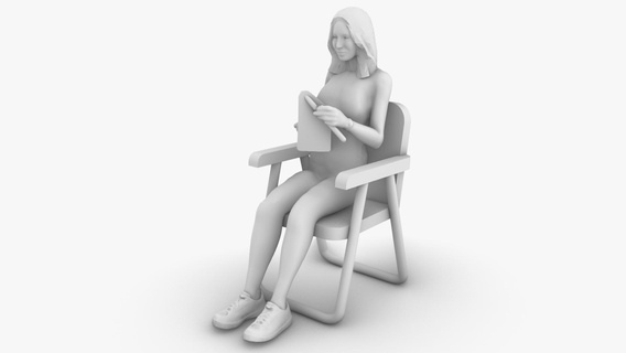 woman knitting Architecture mockup maquette miniature figurine human posing character printable people diorama figure 3dprint architectural architecture model terrarium garden knit 3d print model - Mito3D