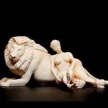 a mulher de leão arte 3d print model - Mito3D