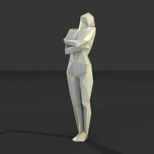 kadın düşük poly sanat geometrik minimalist soyut heykel moda 3d print model - Mito3D