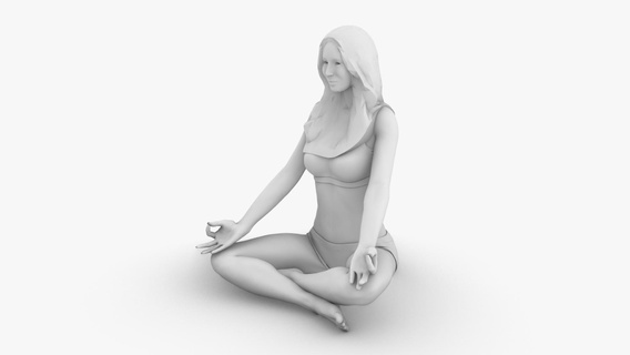 mujer meditando arquitectura meditación yoga Bosquejo maqueta miniatura figurilla humano posando personaje imprimible personas diorama figura 3dprint arquitectónico modelo terrario jardín 3d print model - Mito3D