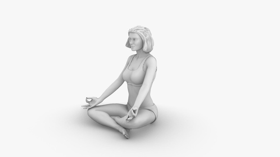 mujer meditando arquitectura Bosquejo maqueta miniatura figurilla humano posando personaje imprimible personas diorama figura 3dprint arquitectónico modelo terrario jardín meditación 3d print model - Mito3D
