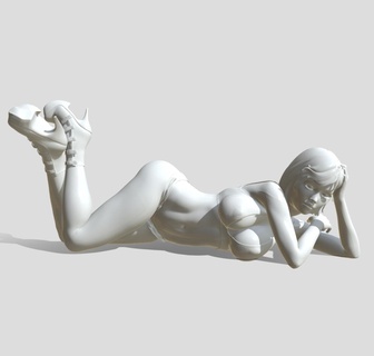 woman miniature Art female girl body legs statue sculpture figure figurine model pose cute art lady hair pretty character 3d print model - Mito3D