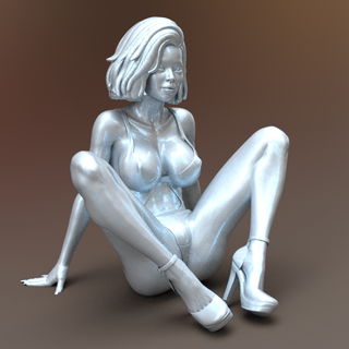 femme miniature femelle fille corps mignonne statue sculpture figure figurine modèle buste art résine Dame cheveux joli personnage 3d print model - Mito3D