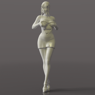 mujer miniatura Arte hembra niña cuerpo lindo estatua escultura figura figurilla modelo busto resina dama cabello bonita personaje 3d print model - Mito3D