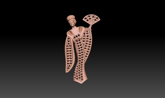 woman necklace 3d print model - Mito3D