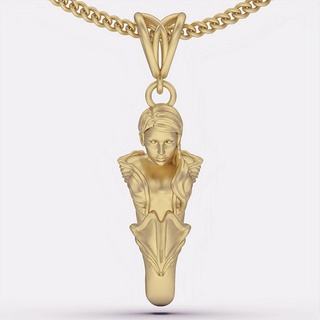 femme pendentif argent or bijoux imprimable 3d modèle tendance mode conception zbrush tigre 3d print model - Mito3D