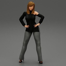 Frau posieren modisch Kleider 3d drucken Modell 3d print model - Mito3D