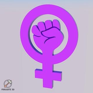 woman power logo empowerment day women's 3d print model - Mito3D