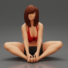 mujer practicando yoga mariposa ejercicio baddha konasana pose 3d impresión modelo 3d print model - Mito3D