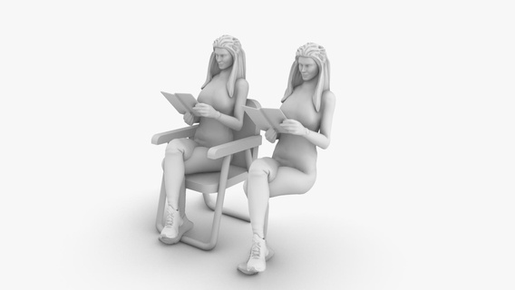 mulher lendo arquitetura brincar maquete miniatura estatueta humano posando personagem imprimível diorama figura 3dprint arquitetônico modelo terrário jardim ler 3d print model - Mito3D