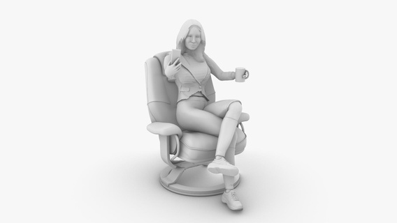 donna autoscatto architettura modello maquette miniatura figurina umano in posa carattere stampabile diorama figura 3dprint architettonico terrario giardino 3d print model - Mito3D