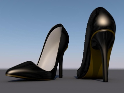 woman shoe v31 - pigalle cinema 4d subdivision costume 3d print model - Mito3D
