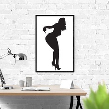 woman silhouette 12 art decor picture girl clipart house room design canvas sexy body 3d print model - Mito3D