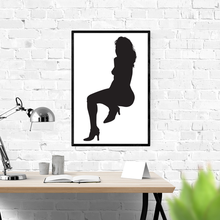 woman silhouette 7 art decor picture girl clipart house room design canvas sexy body 3d print model - Mito3D