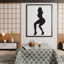 femme silhouette 9 art décor image fille clipart maison chambre conception Toile 3d print model - Mito3D