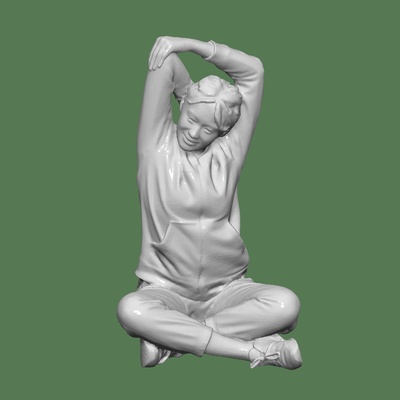 woman stretching diorama art girl people fitness character diecast 1 64 body 32 mockup miniature human miniatures figurines 3d print model - Mito3D