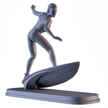 femme surf art statue sculpture miniature surfant 3dptinting imprimable 3d print model - Mito3D